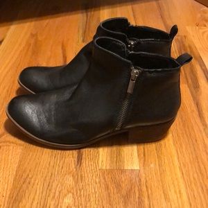 Black Leather Lucky Brand Booties